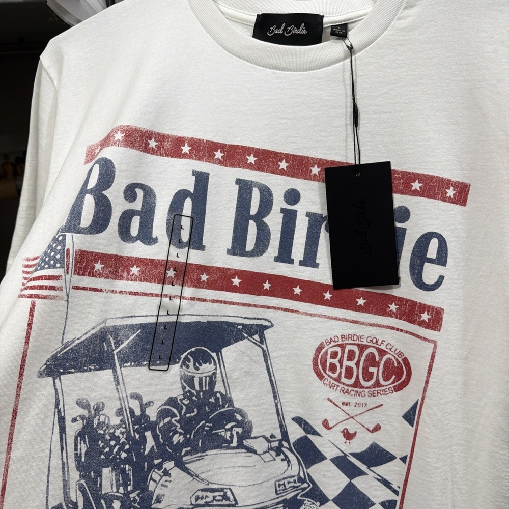 Bad Birdie Speedway Series Golf T-Shirt, Men Brilliant White NWT size XXL - Picture 2 of 3